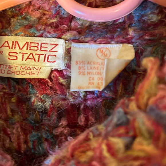 Gil Aimbez Vintage Colorful Textured Women's Cardigan M - Picture 4 of 10